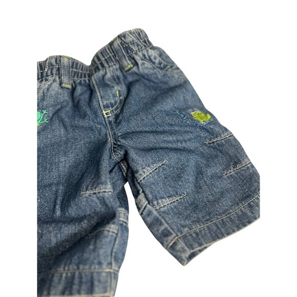 Vintage Koala-Kids Jean Denim Shorts Baby 0-3M – Embroidered Frog & Dragonfly - Picture 3 of 9